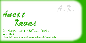 anett kavai business card